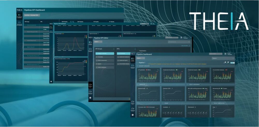 Image which shows a glimpse of the THEIA pipeline integrity management software solution platform